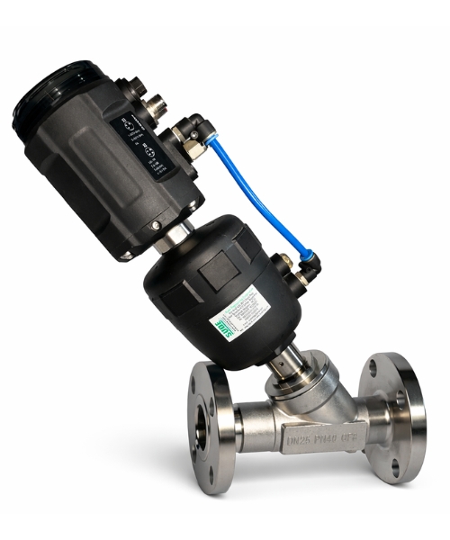 Angle Seat Valve with Electro-Pneumatic Positioner
