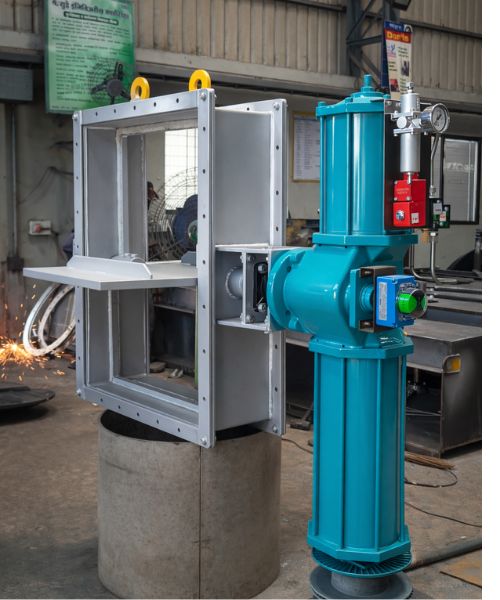 Pneumatic Operated Rectangular Butterfly Damper