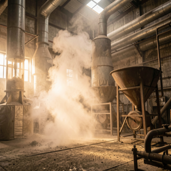 Dust discharge from bag filters, cyclones, and hoppers