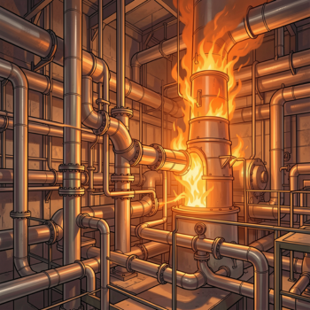 Blast furnace main and branch gas lines